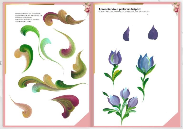Ejercicios de pinceladas dentro del libro digital