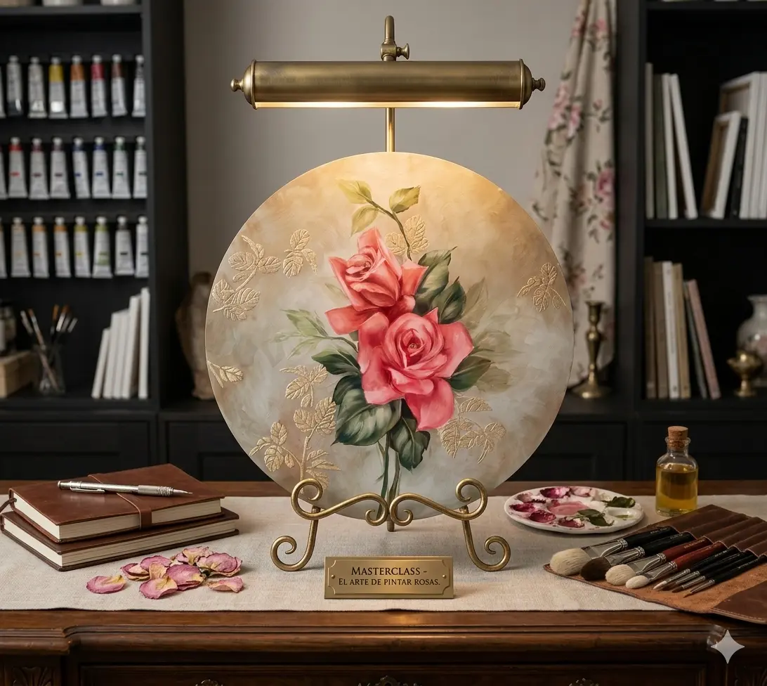 Secretos de un jardín dorado — rosas coral